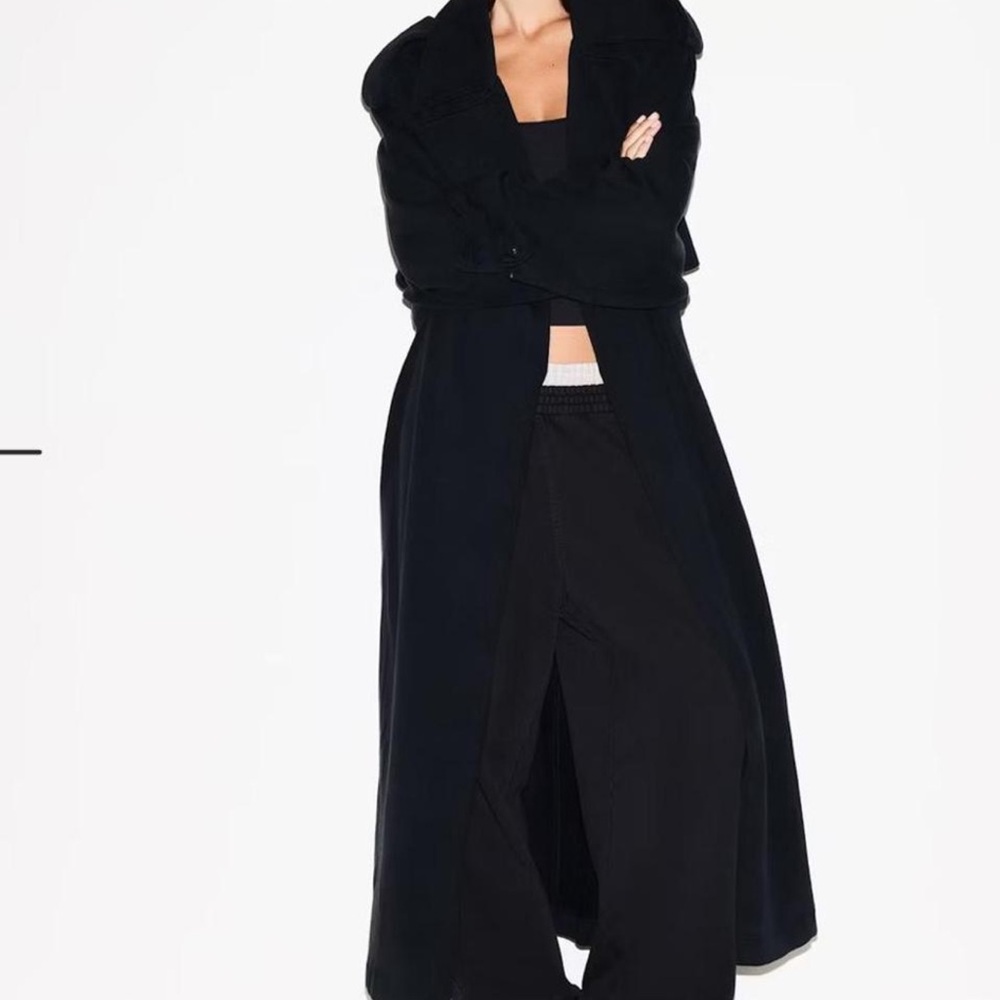 SKIMS OVERSIZED Black Long Coat - Picture 1 of 4